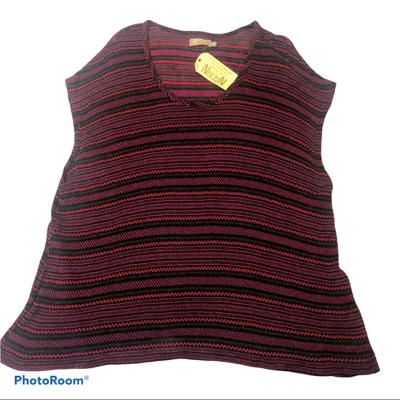 Nation LTD Striped Knit Sweater Shell 3X NWT - Picture 6 of 8